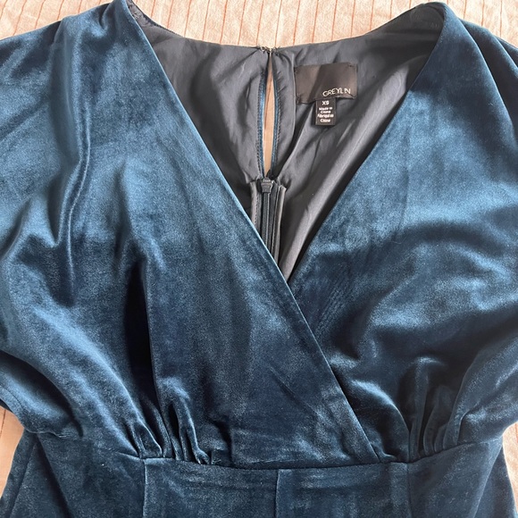 Sapphire Blue Velvet Jumpsuit from Anthropologie - Picture 2 of 7